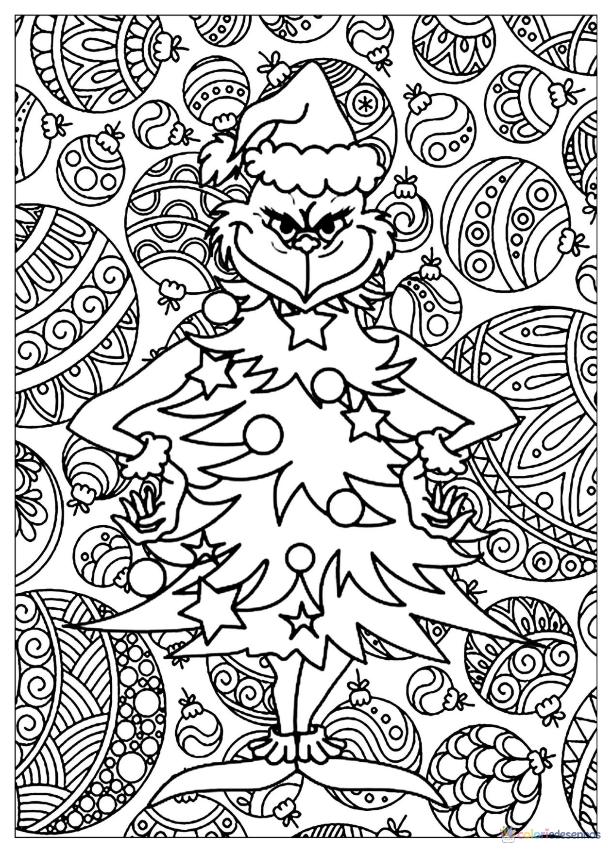 Árvore de Natal para imprimir e colorir para colorir