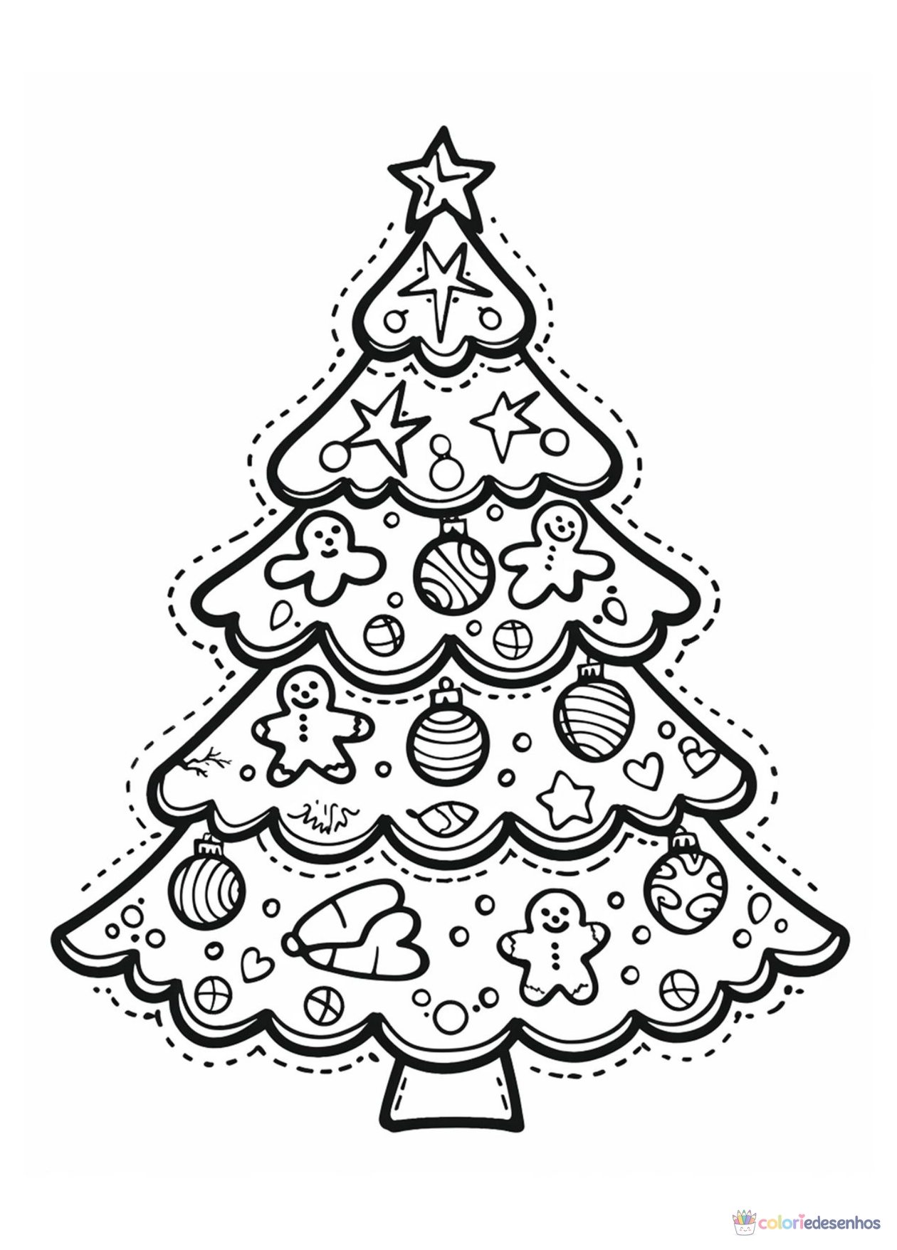 Árvore de Natal para imprimir e colorir para colorir