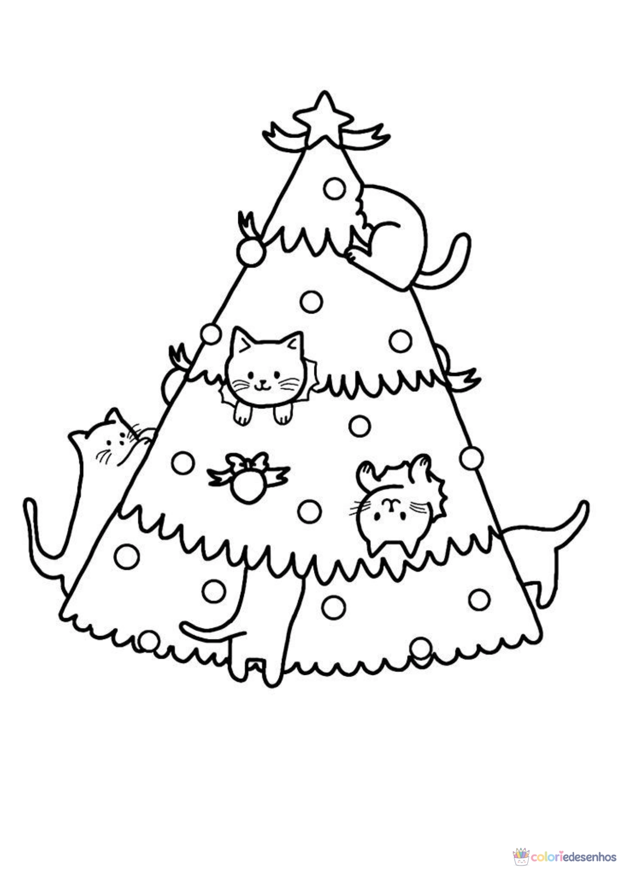 Árvore de Natal para imprimir e colorir para colorir