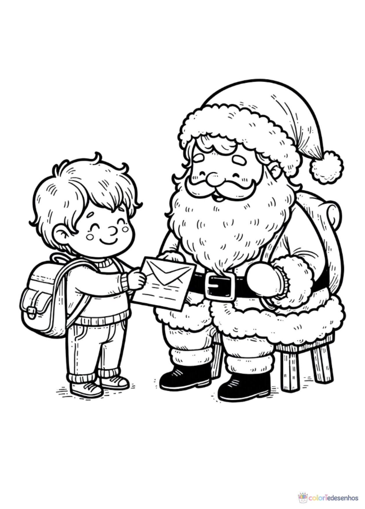 Papai Noel para imprimir e colorir para colorir