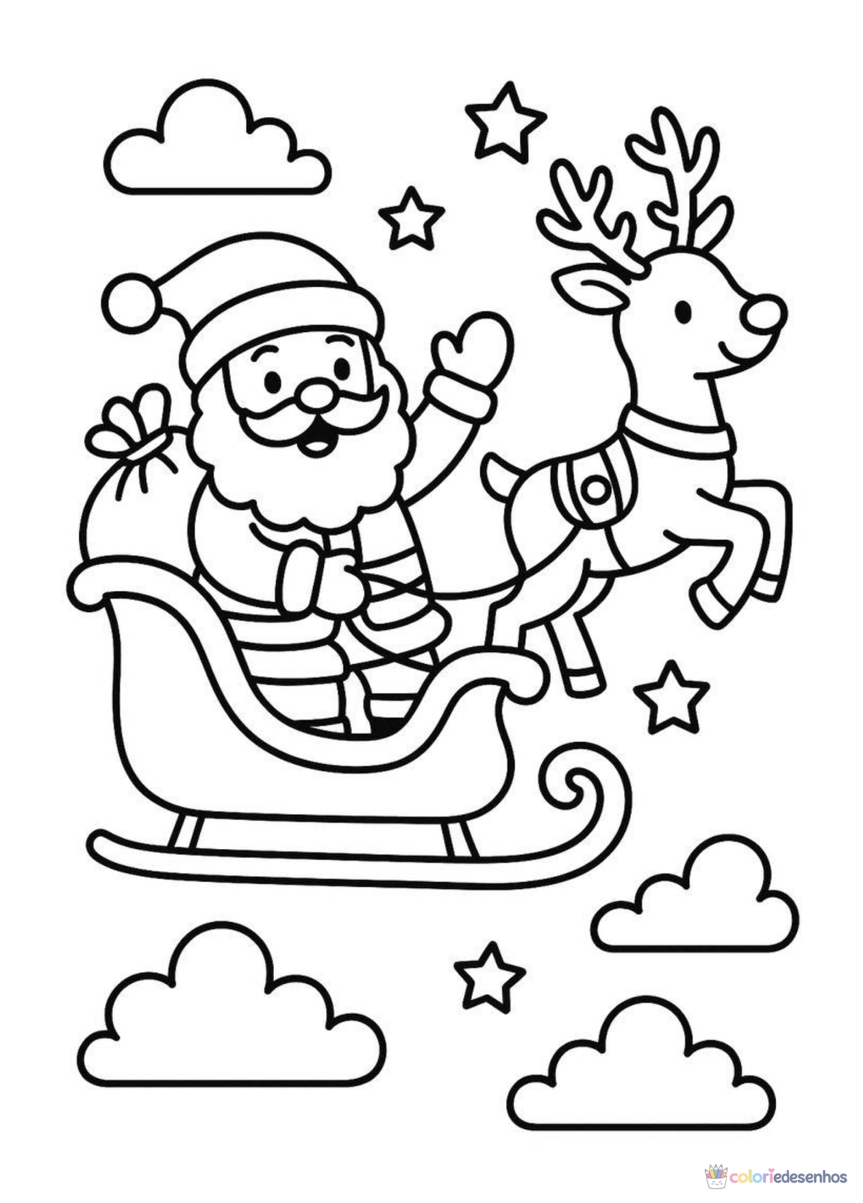 Papai Noel para imprimir e colorir para colorir