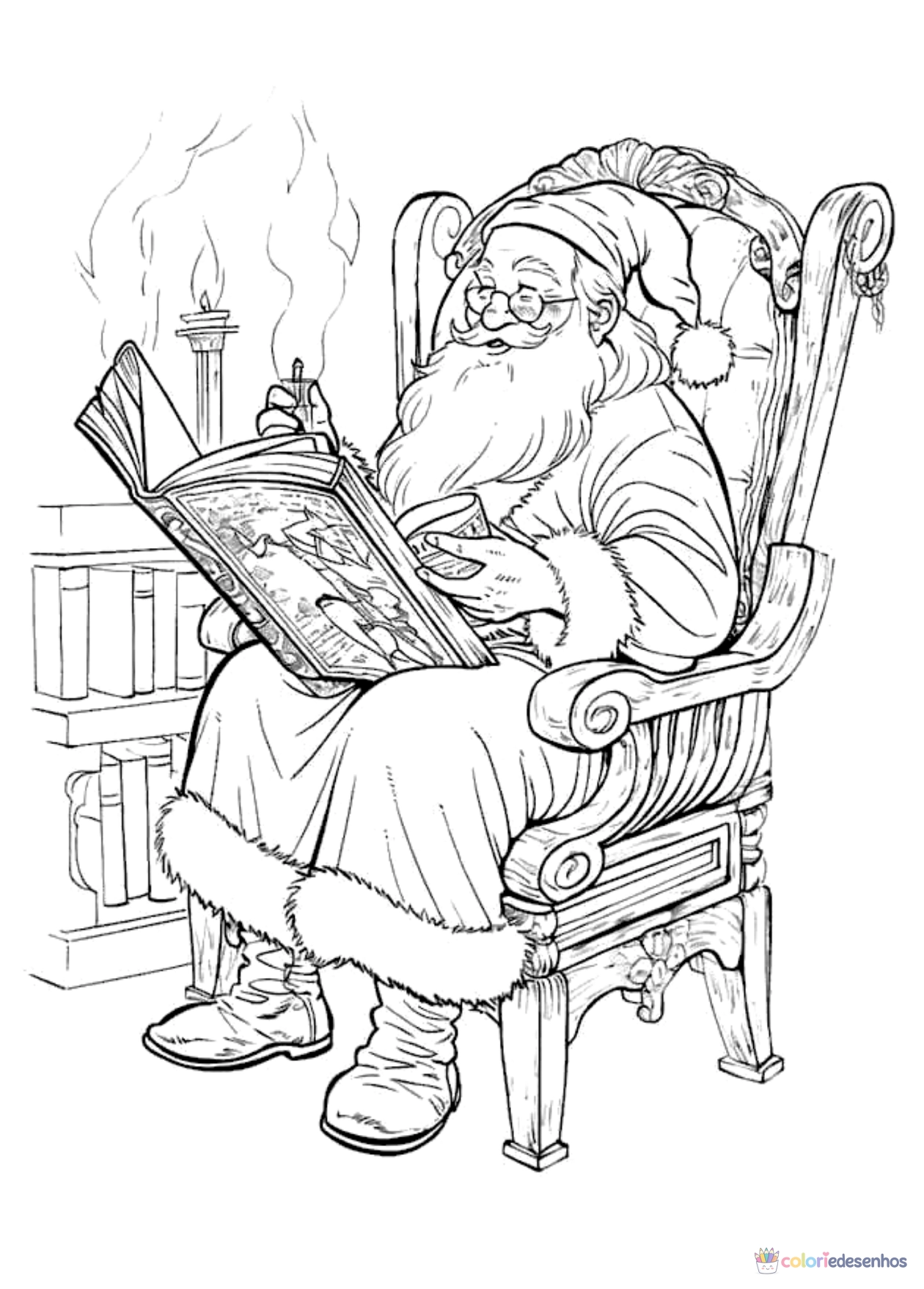 Papai Noel para imprimir e colorir para colorir