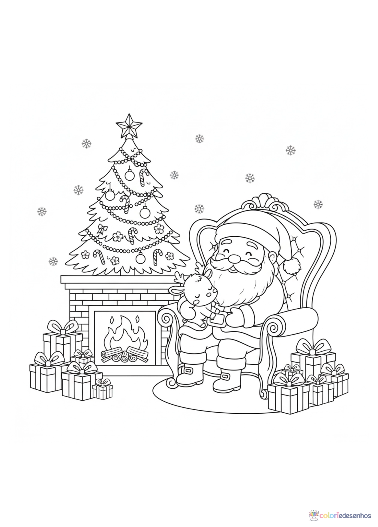 Papai Noel para imprimir e colorir para colorir