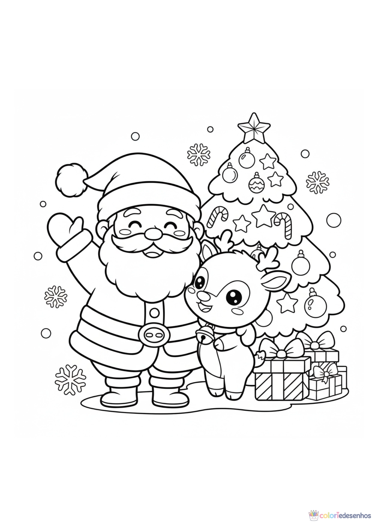 Papai Noel para imprimir e colorir para colorir