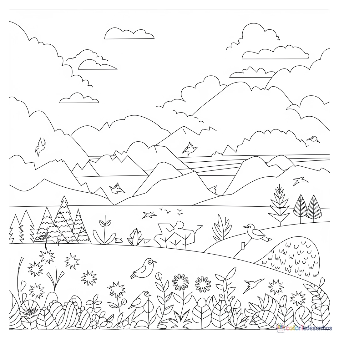 Natureza para colorir