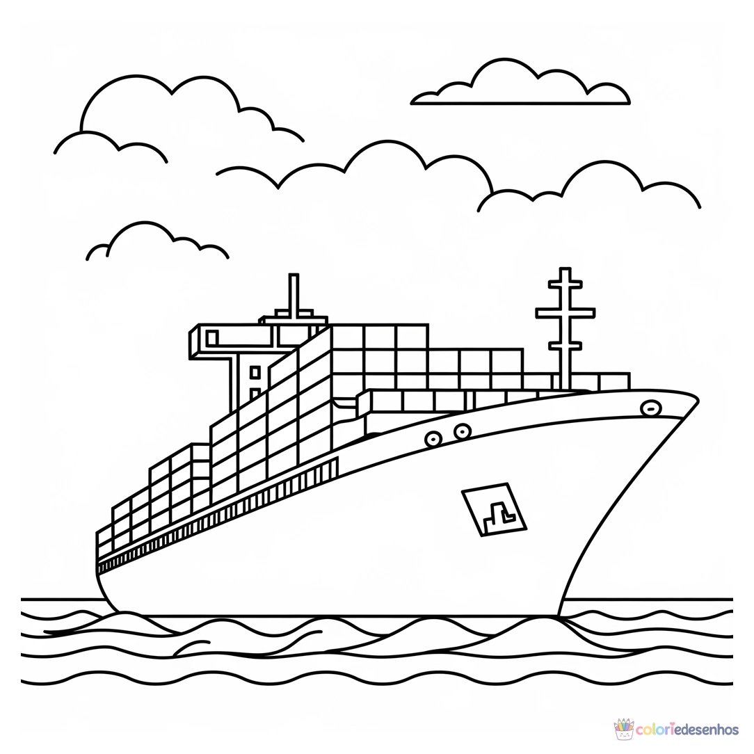 Navio para colorir
