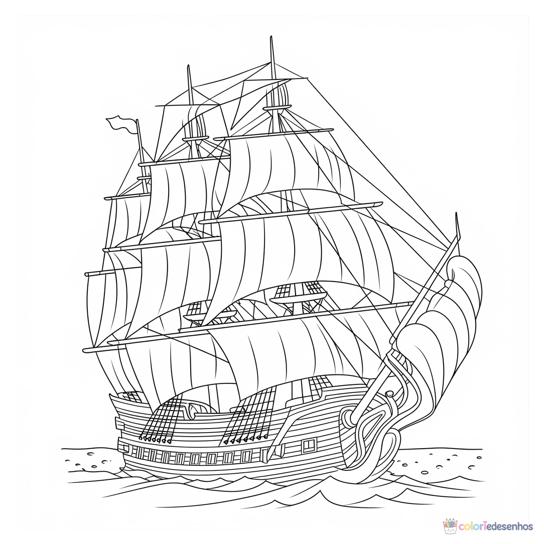 Navio para colorir