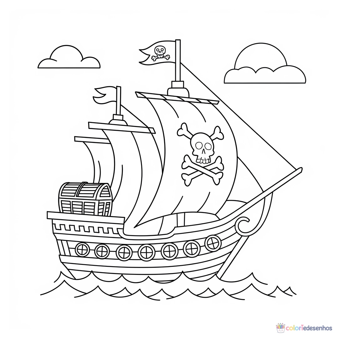 Navio para colorir