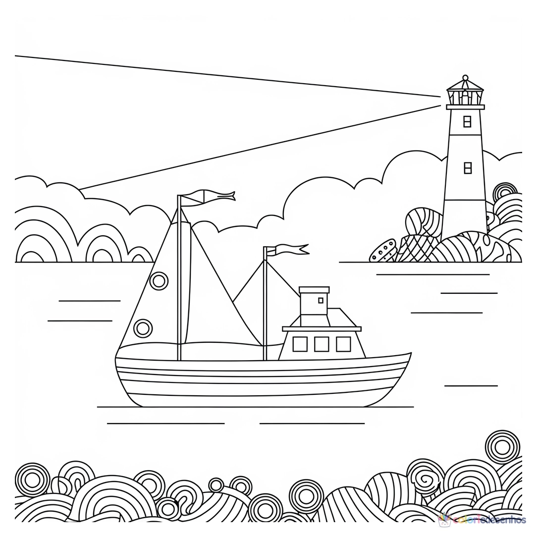 Navio para colorir