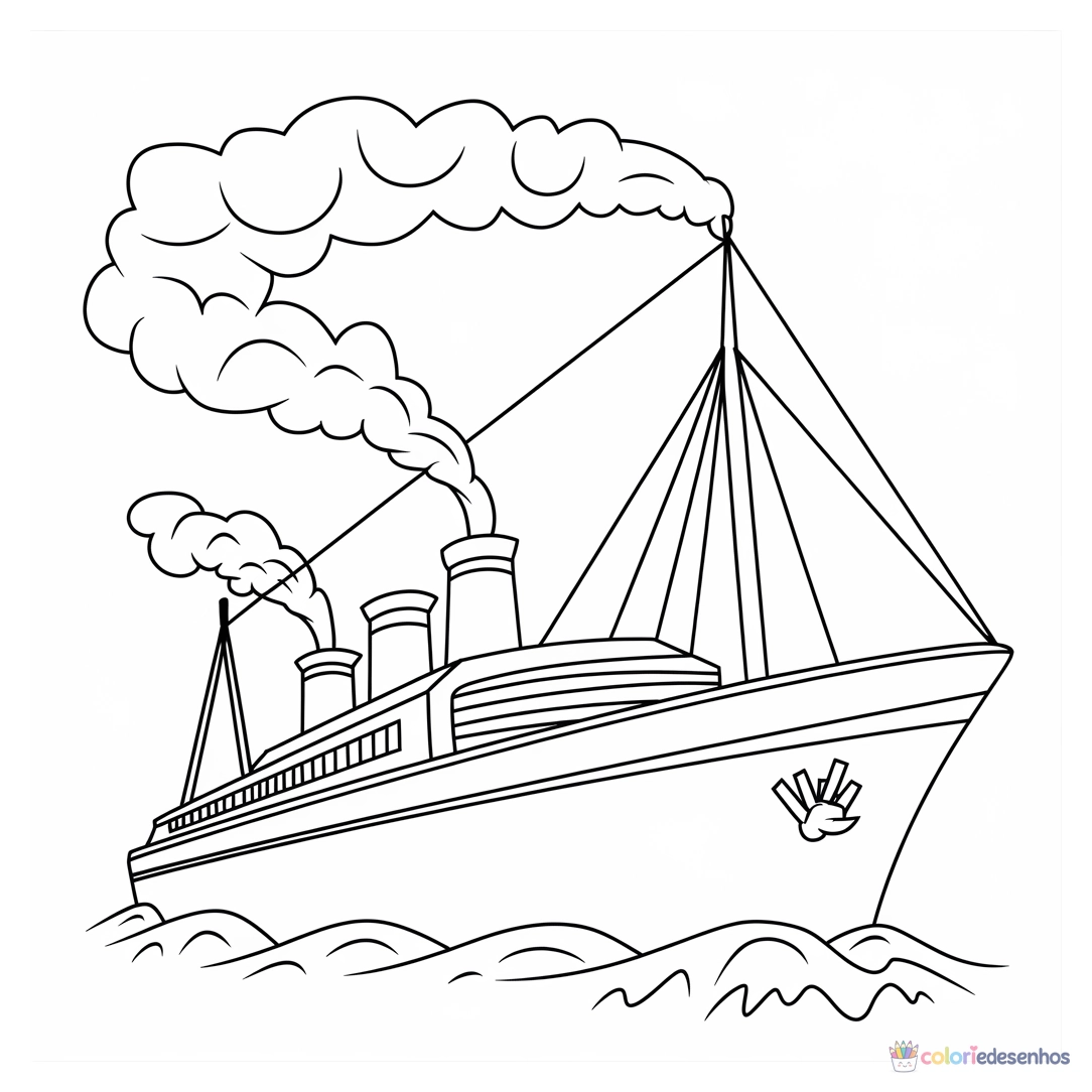 Navio para colorir
