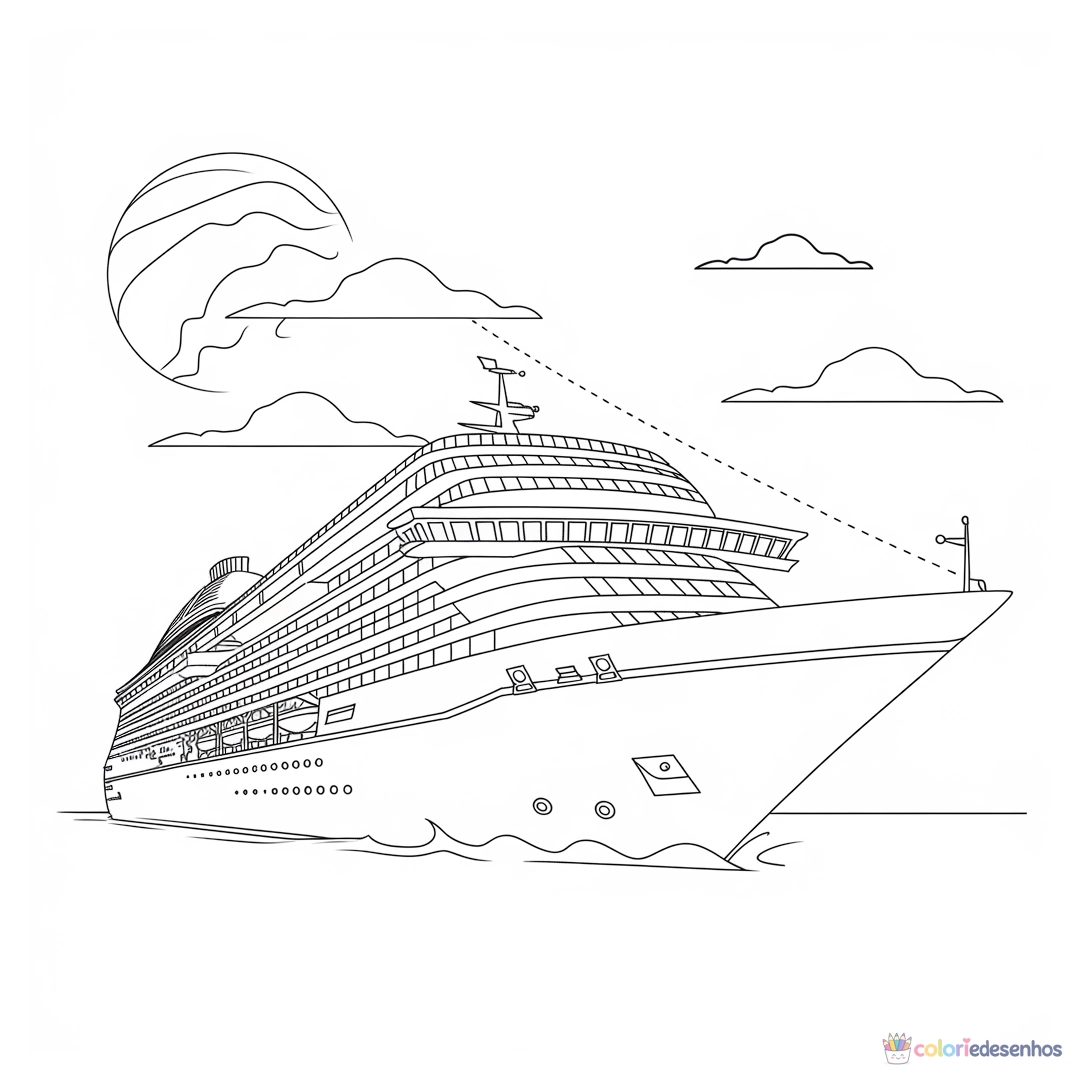 Navio para colorir