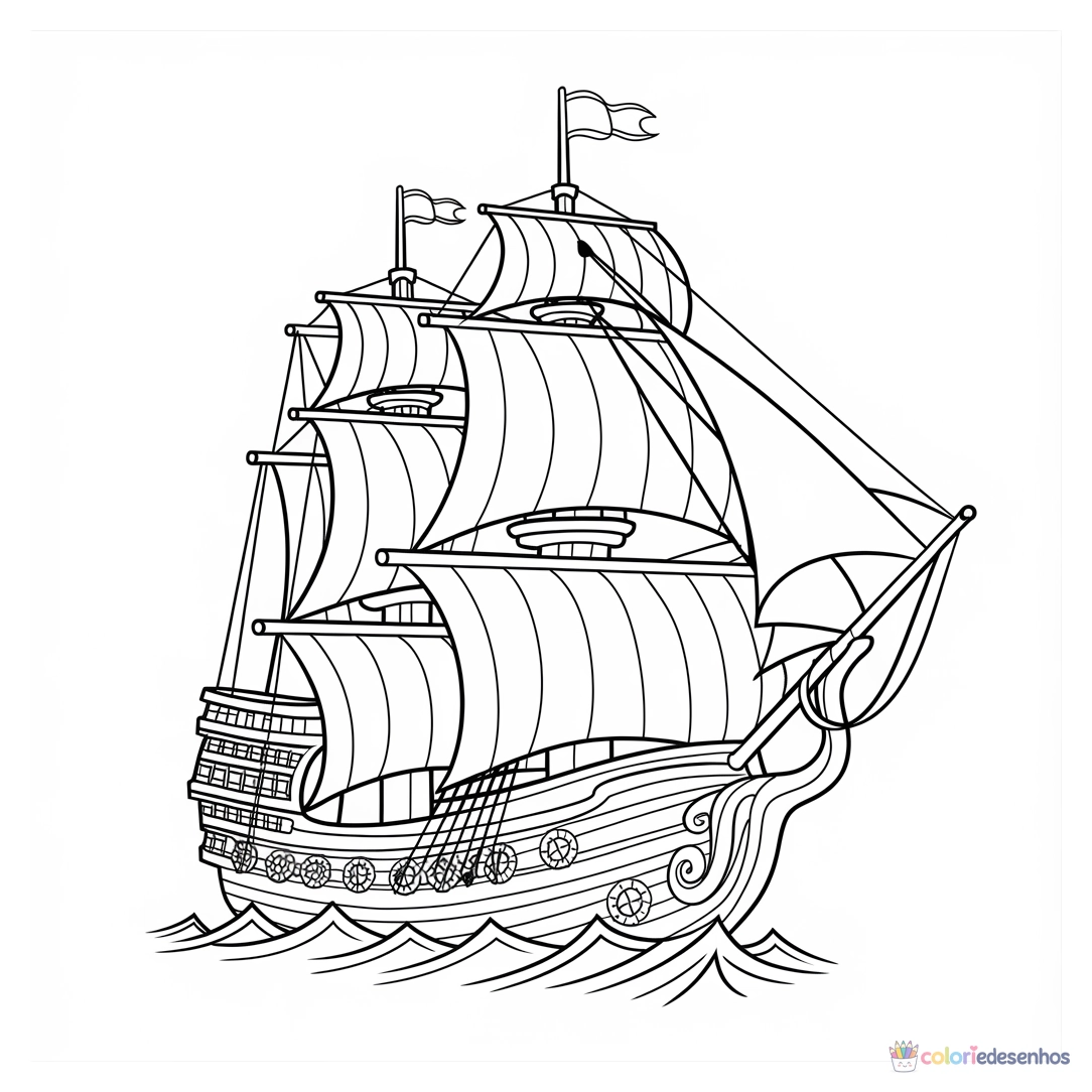 Navio para colorir