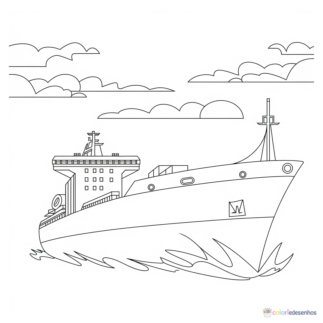 Navio para colorir