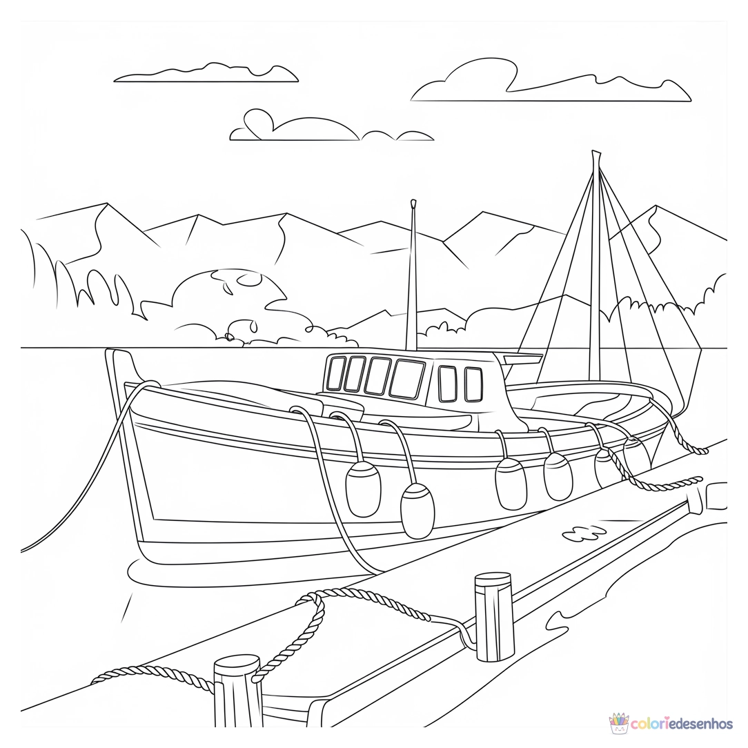 Navio para colorir