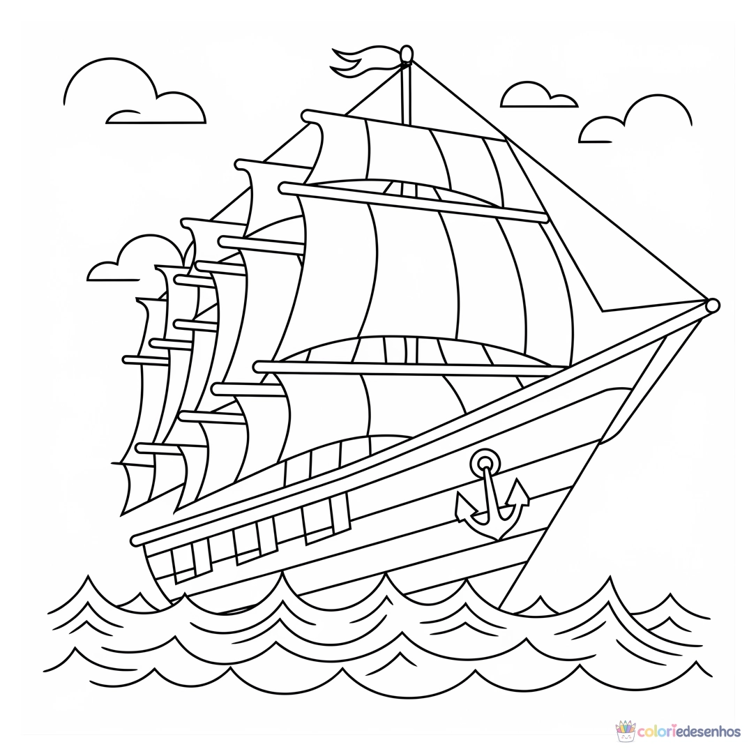 Navio para colorir