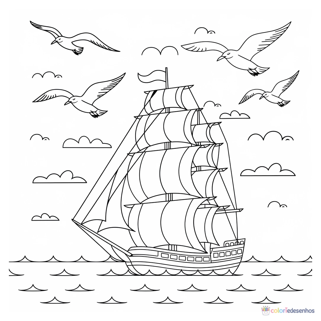 Navio para colorir