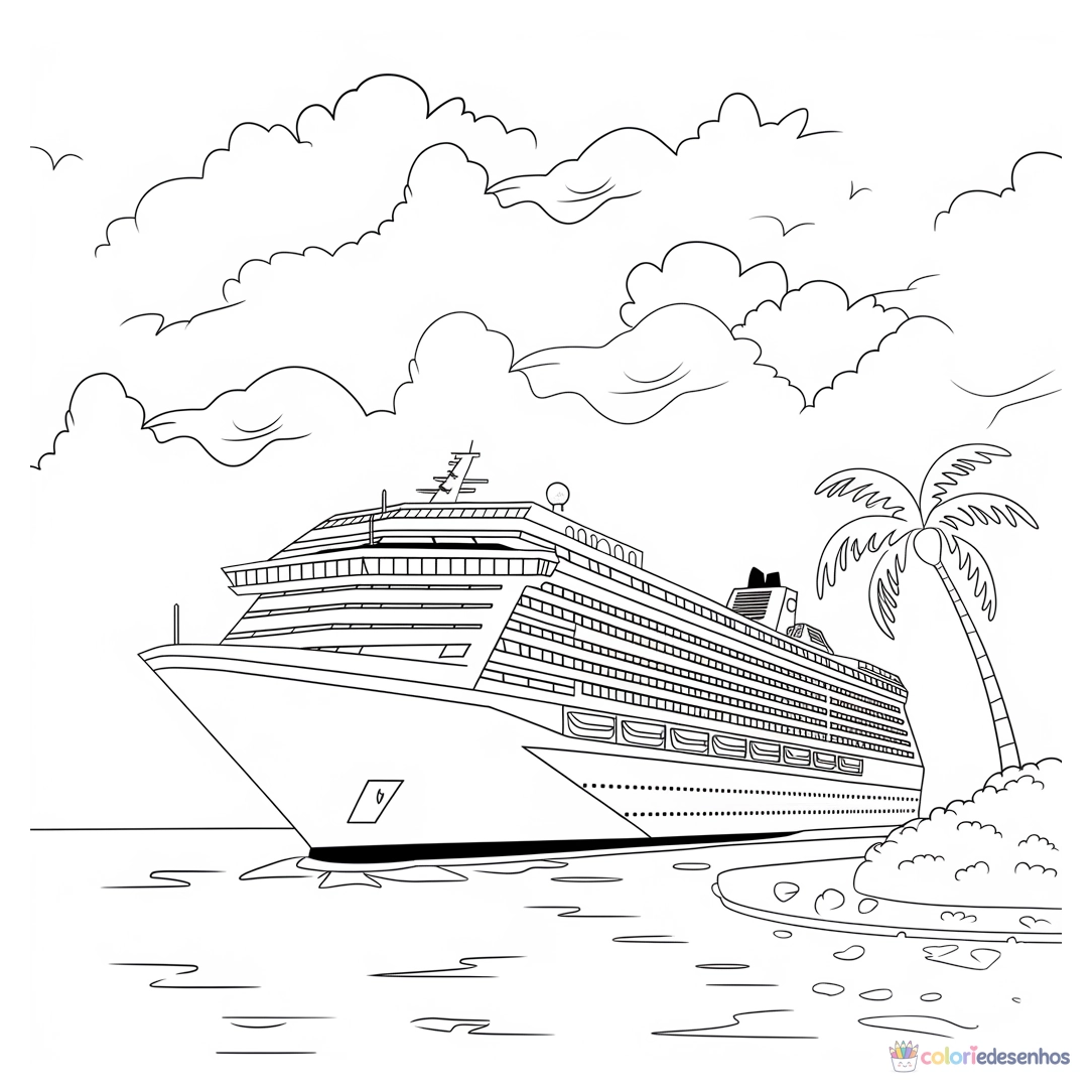 Navio para colorir