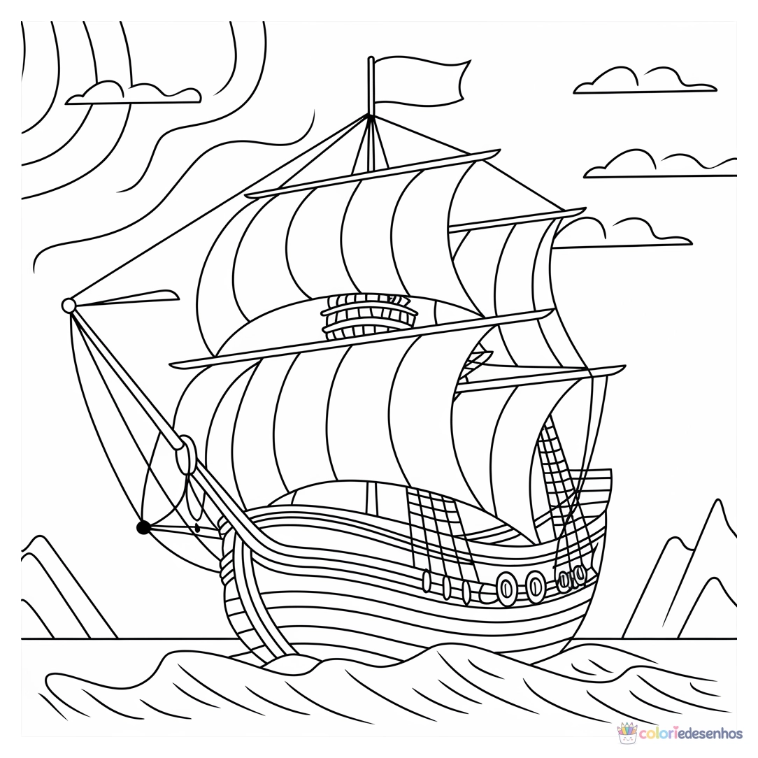 Navio para colorir