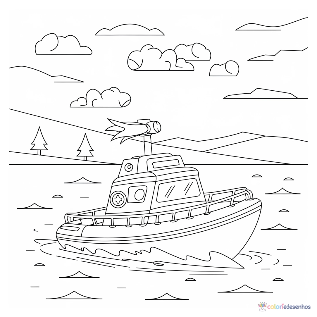 Navio para colorir