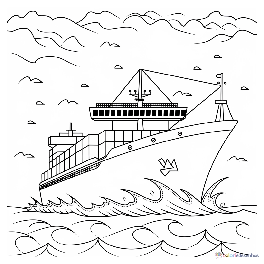 Navio para colorir