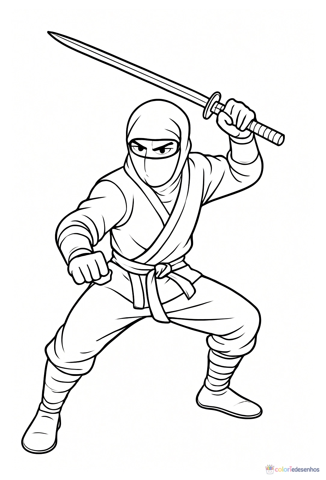 Ninja para colorir
