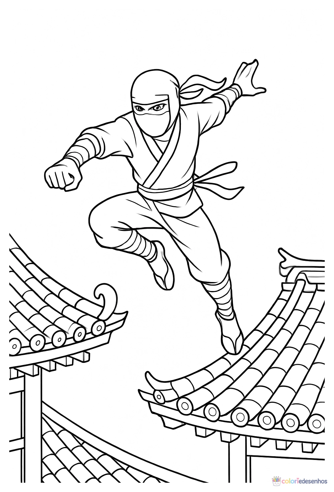 Ninja para colorir