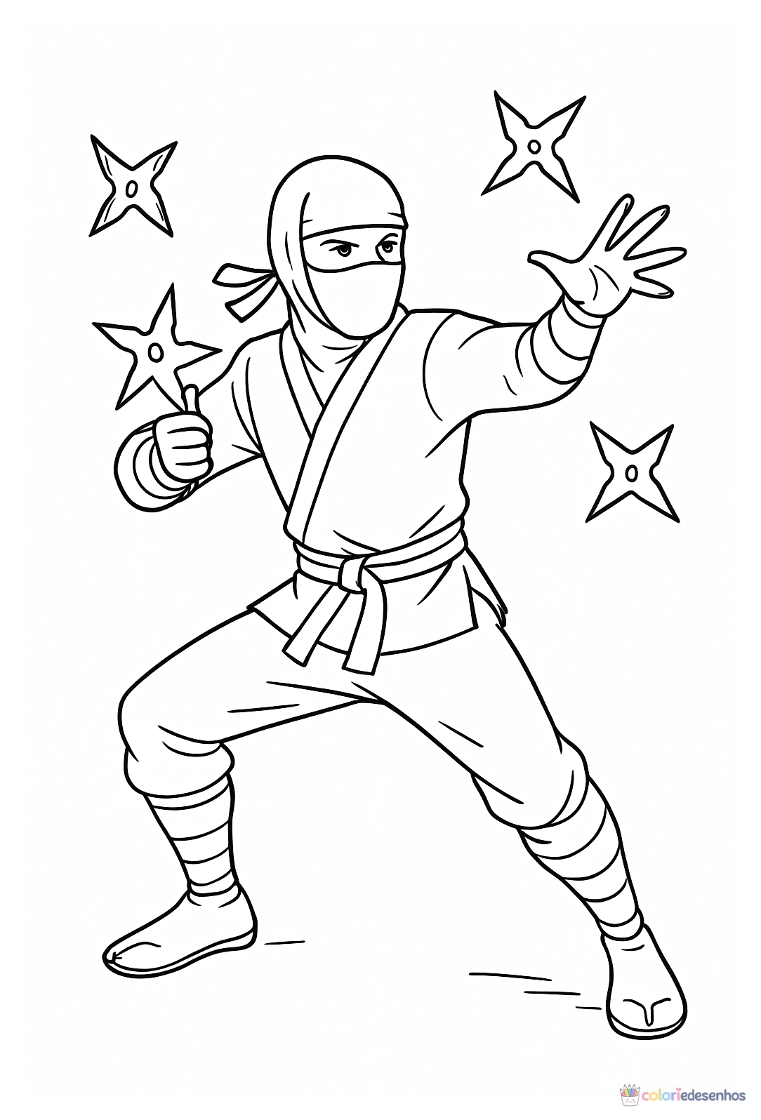 Ninja para colorir