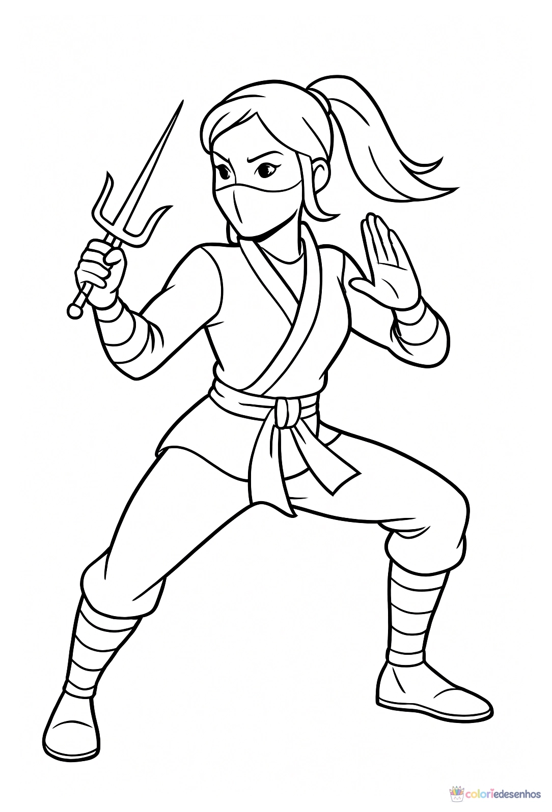 Ninja para colorir
