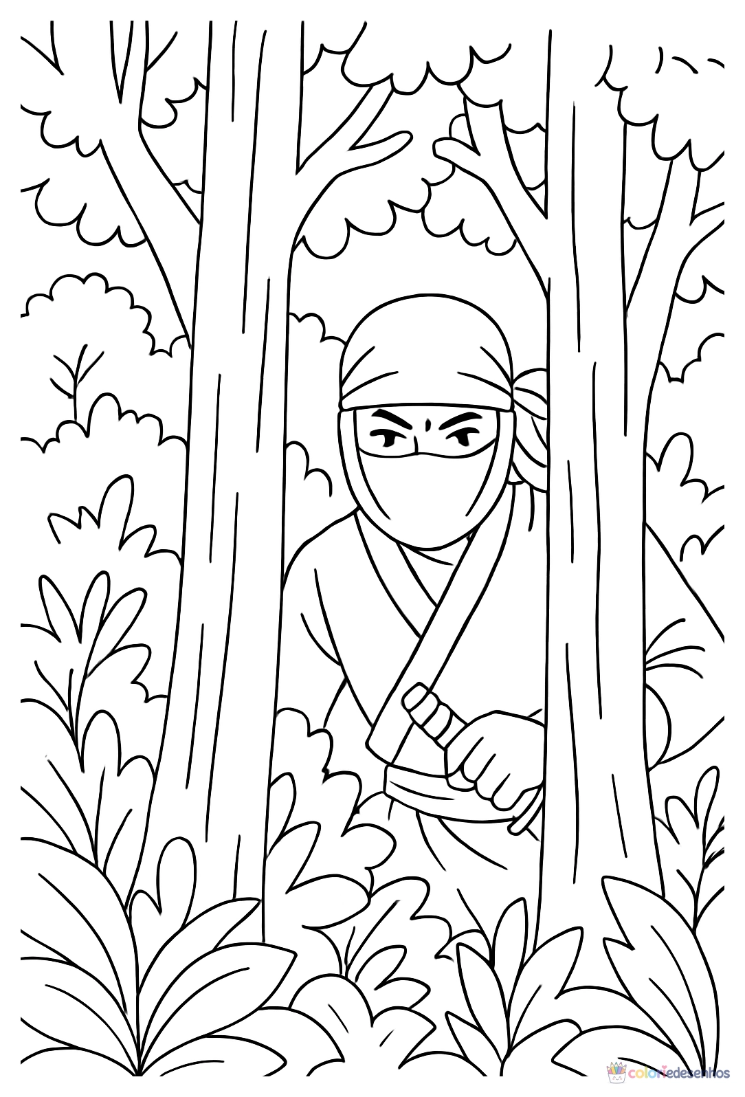 Ninja para colorir