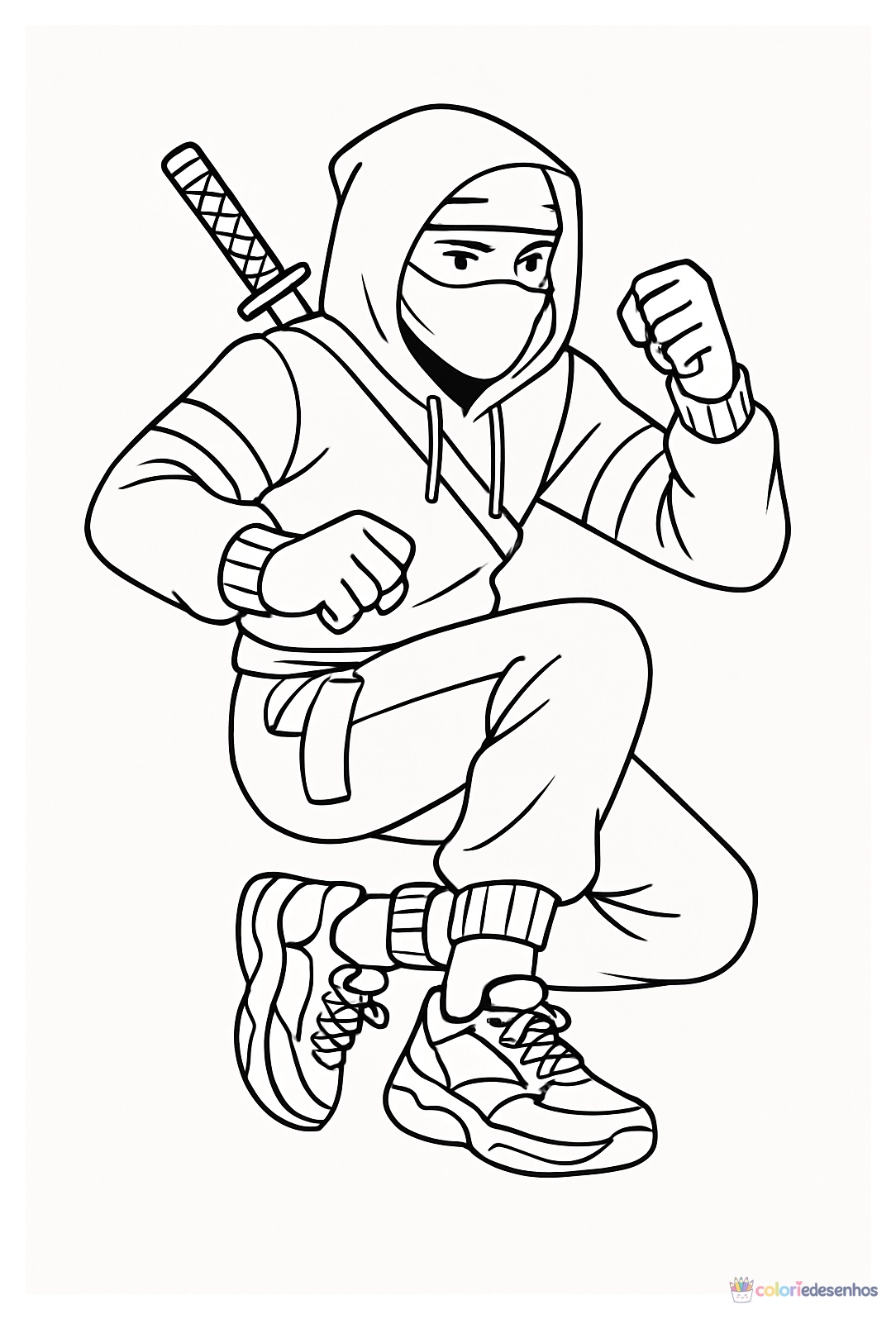 Ninja para colorir