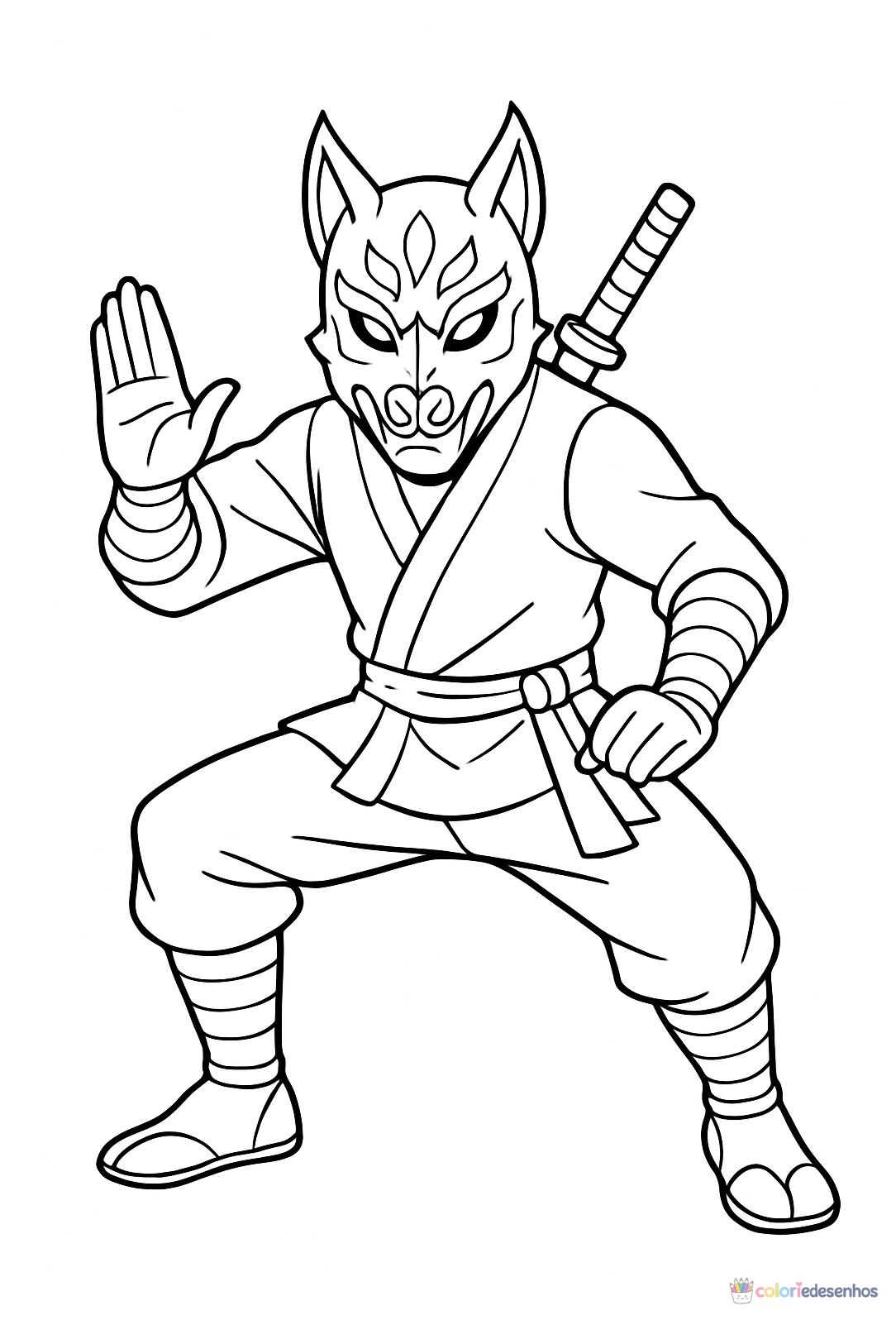 Ninja para colorir