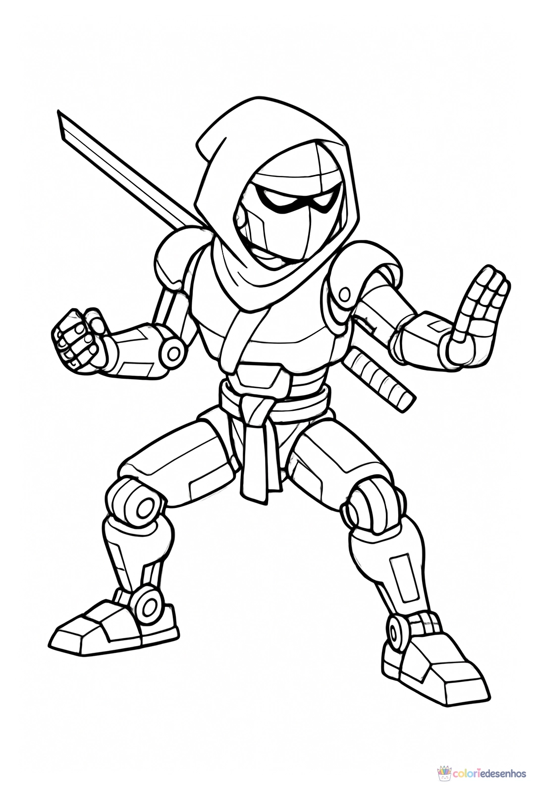 Ninja para colorir