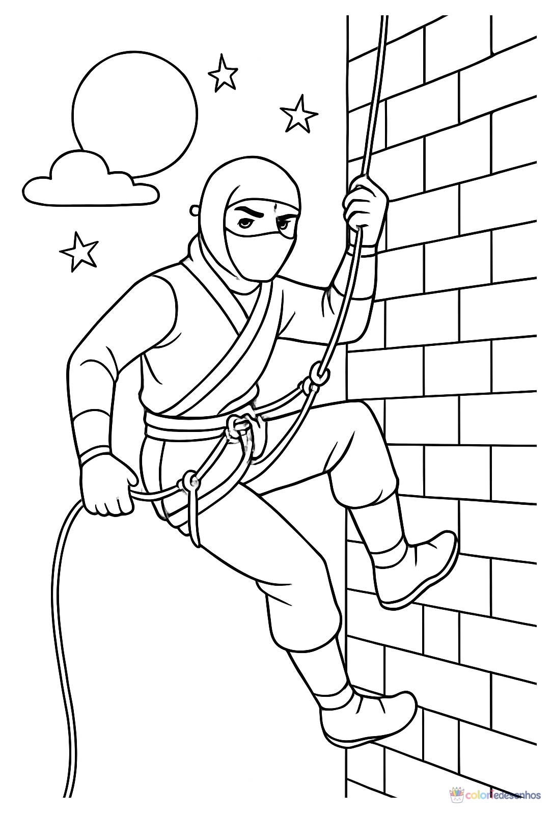 Ninja para colorir