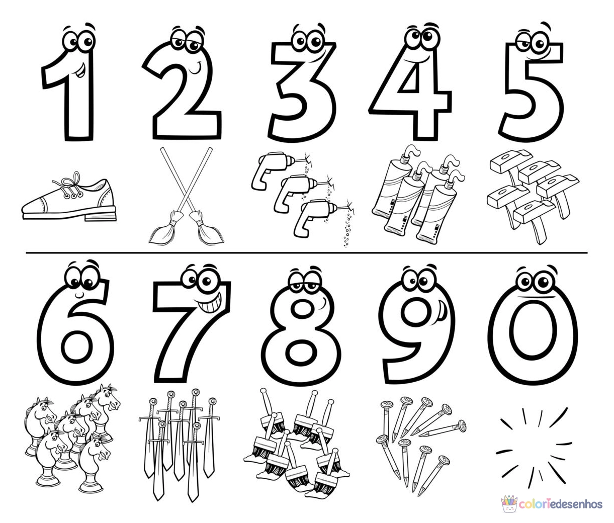 Números para colorir