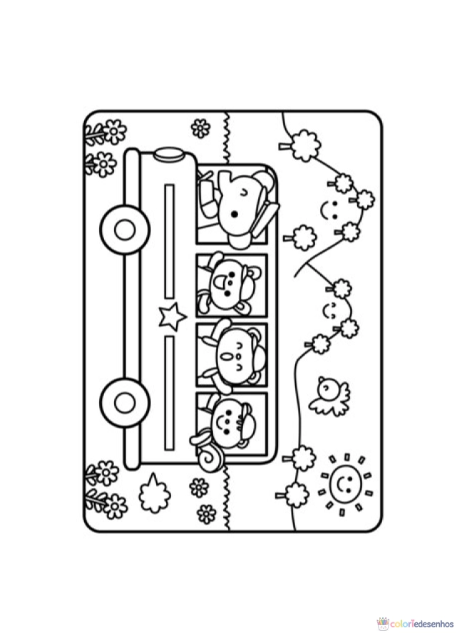 Desenhos de Ônibus para colorir