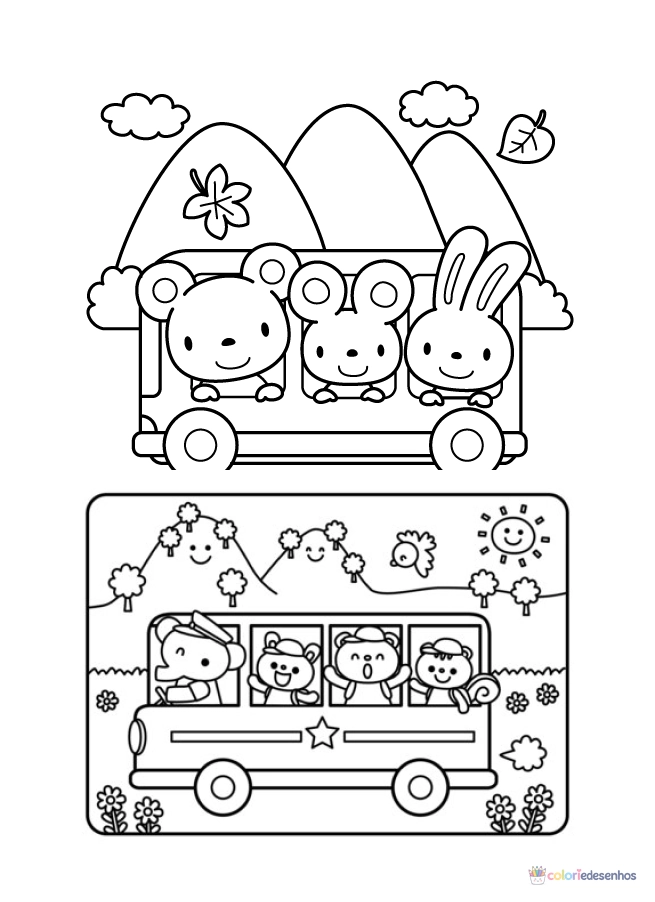 Ônibus para colorir