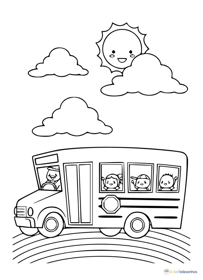 Ônibus para colorir