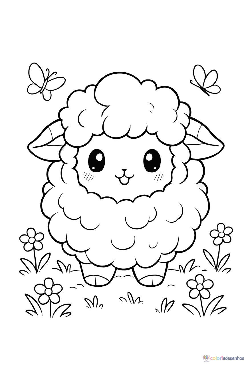 Ovelha para imprimir e colorir para colorir