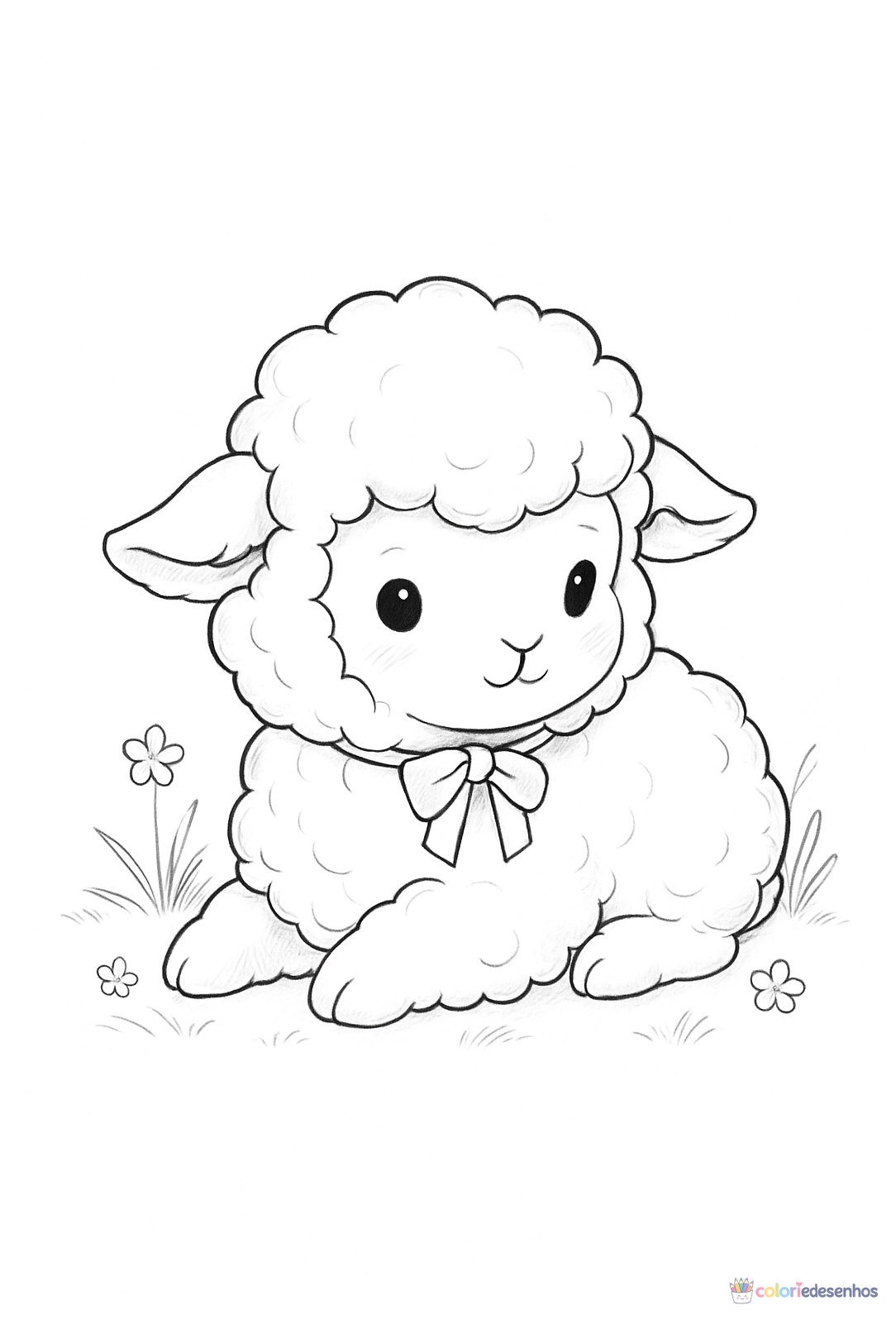 Ovelha para imprimir e colorir para colorir