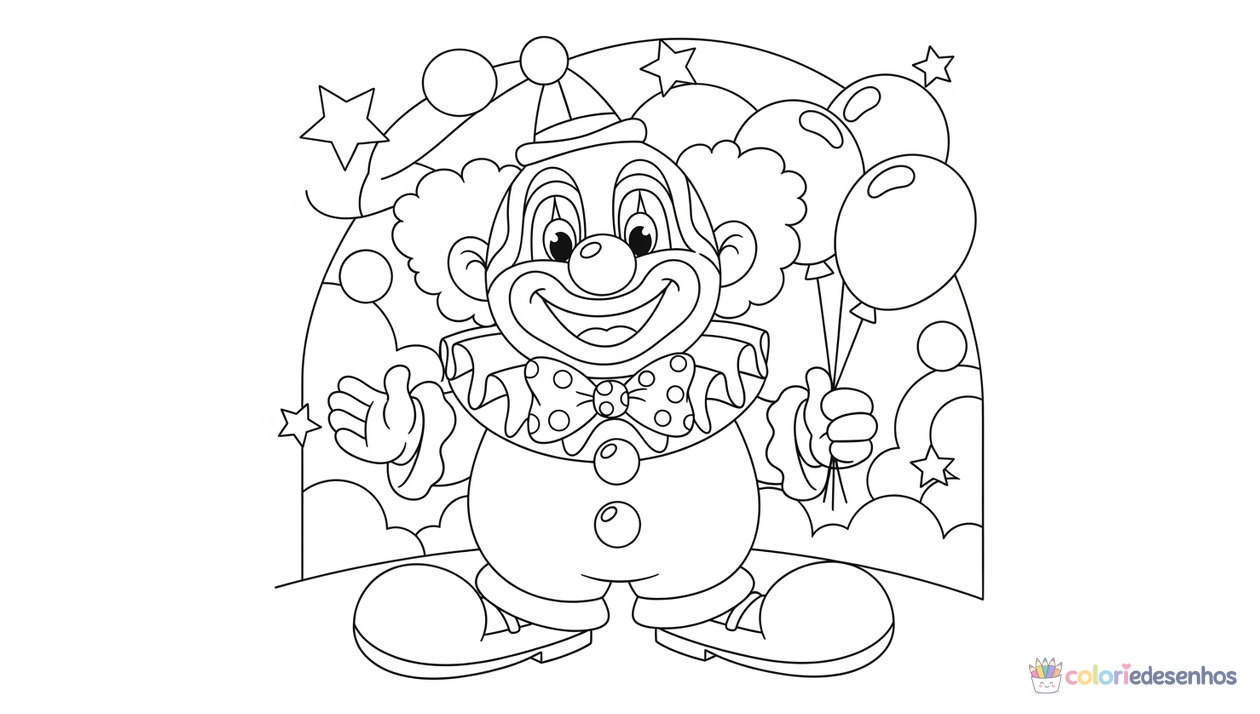 Palhaço para imprimir e colorir para colorir