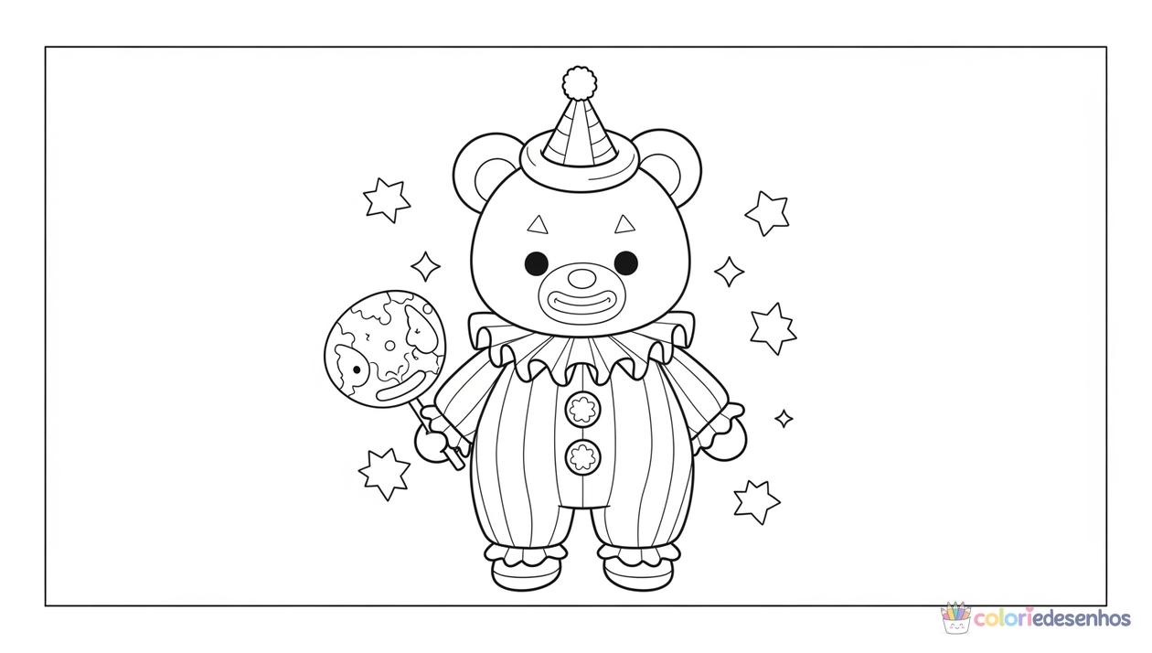 Palhaço para imprimir e colorir para colorir