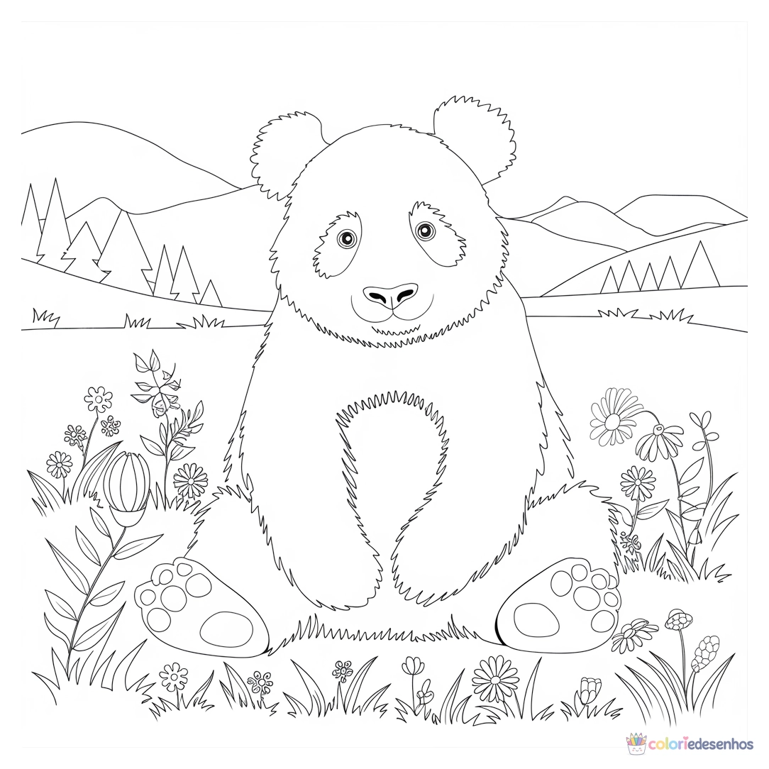 Panda para colorir