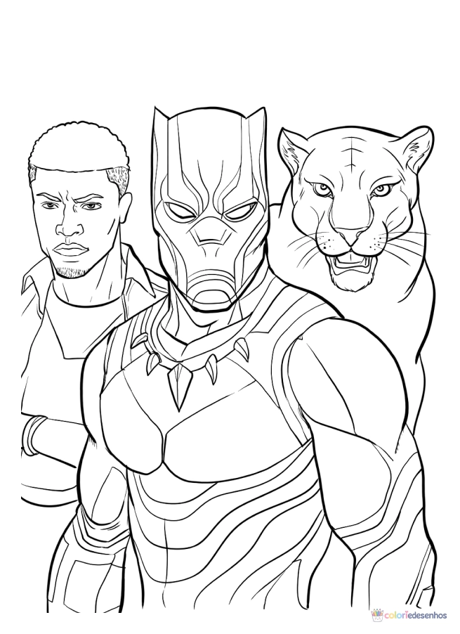 Pantera Negra para colorir