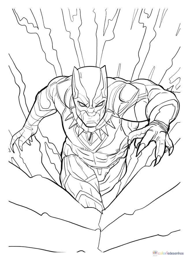 Pantera Negra para colorir