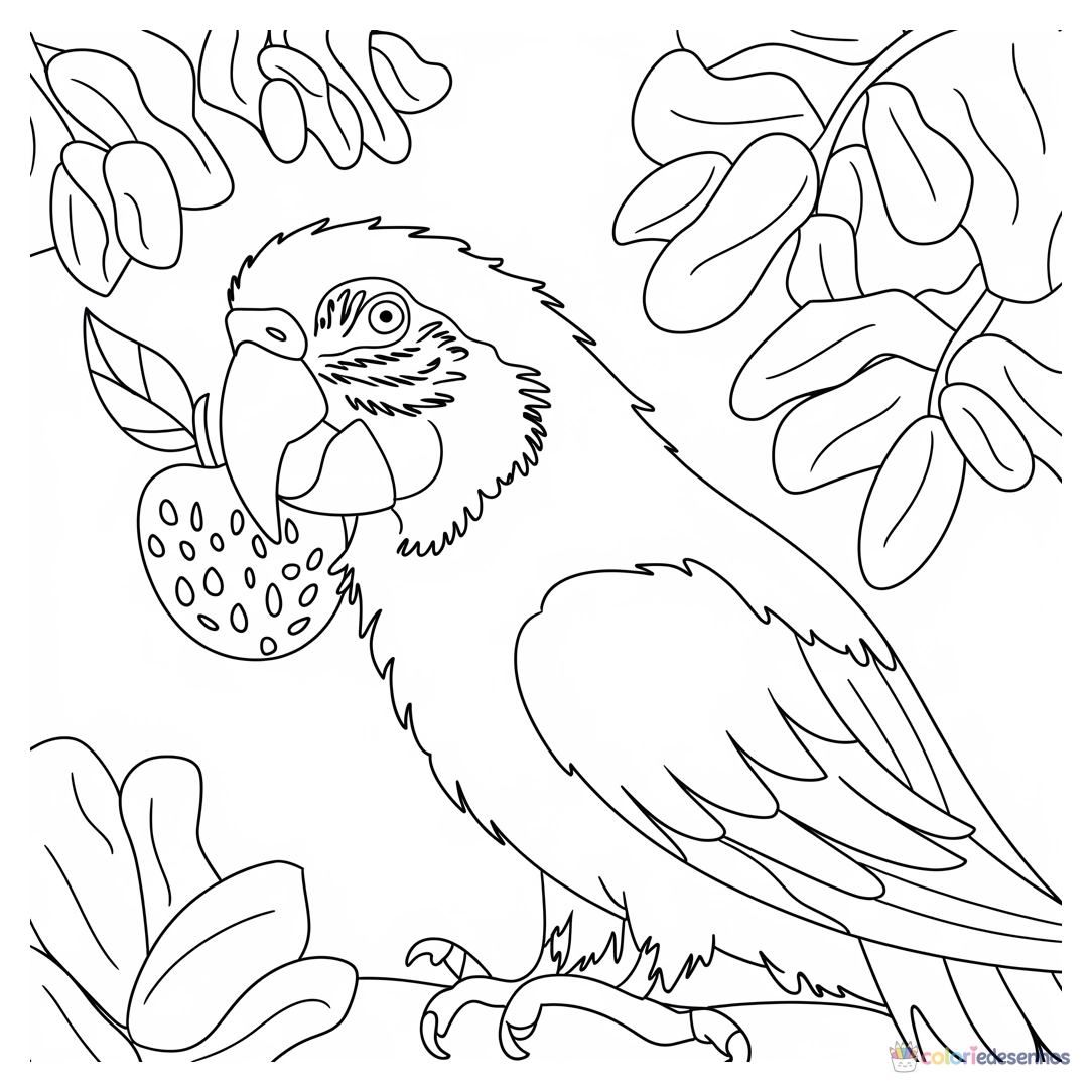 Papagaio para colorir
