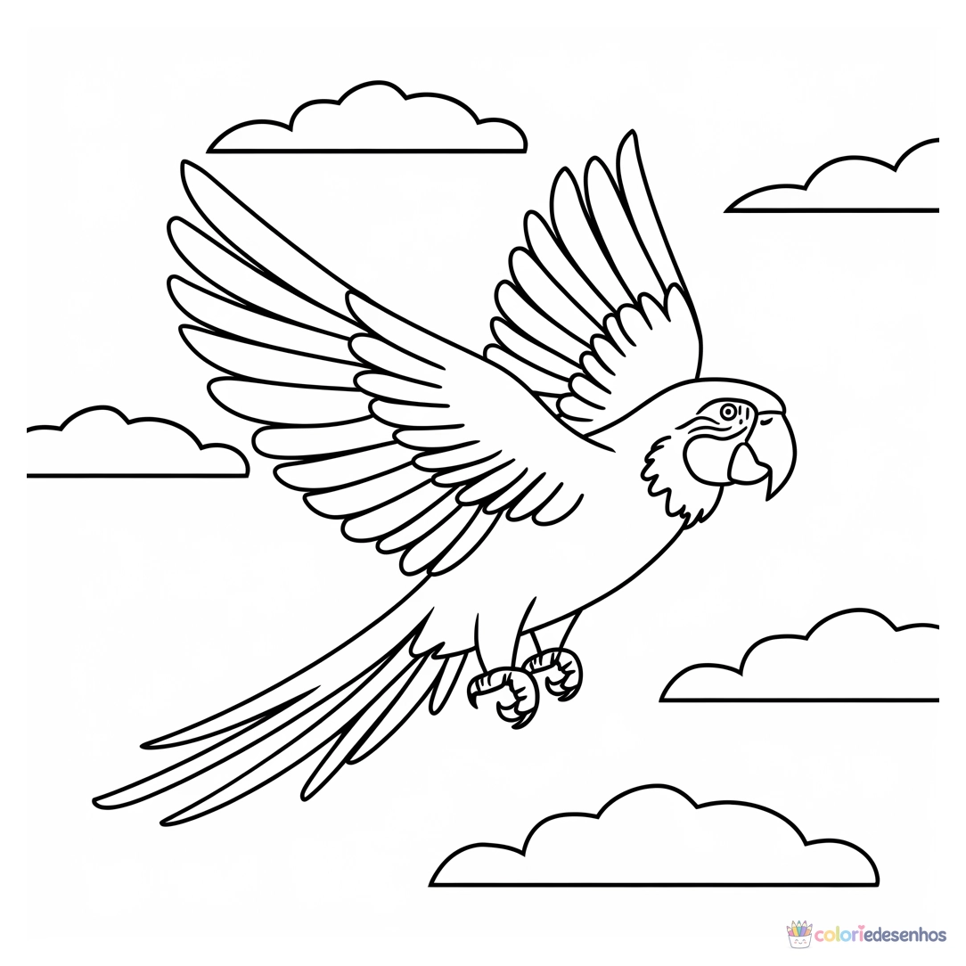 Papagaio para colorir