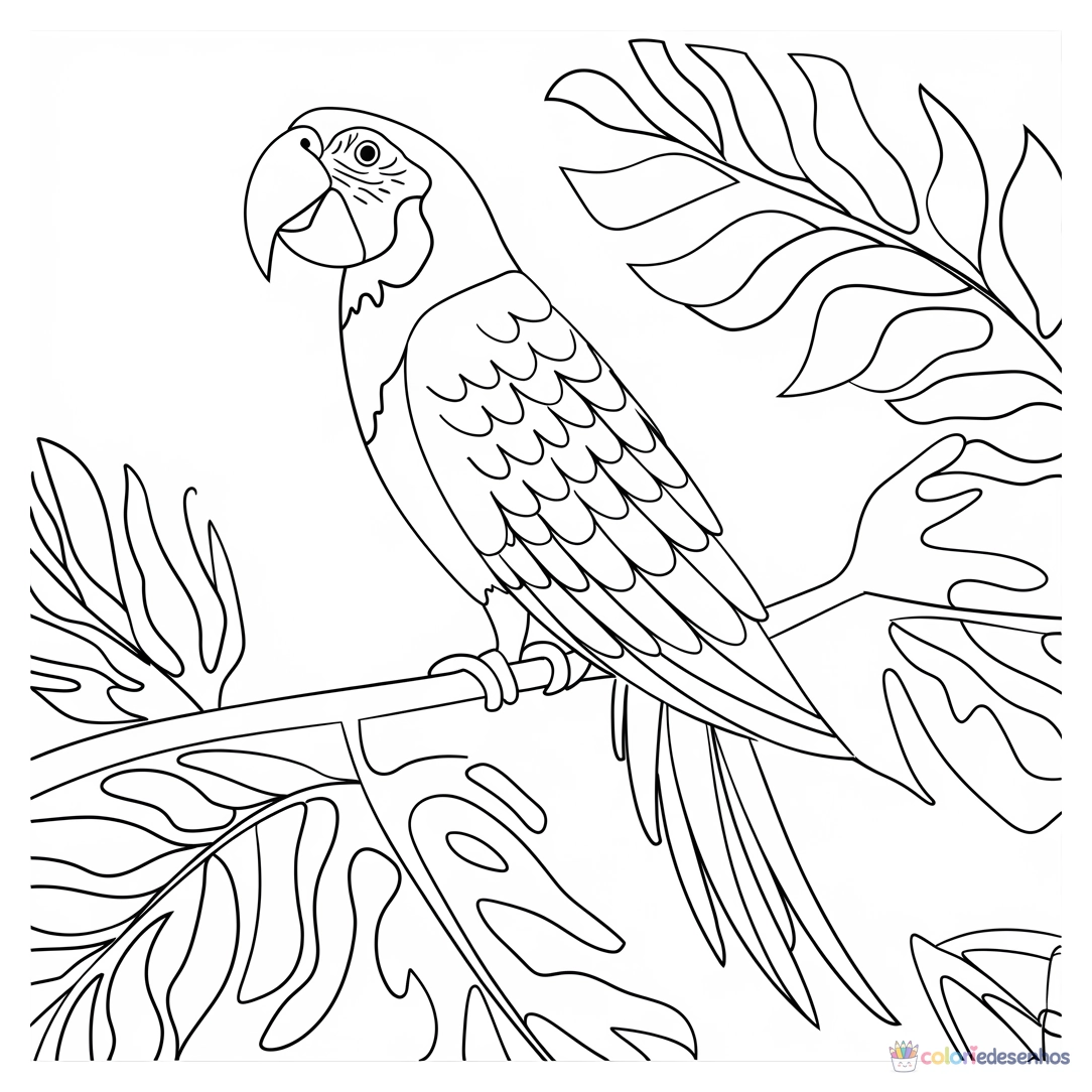 Papagaio para colorir