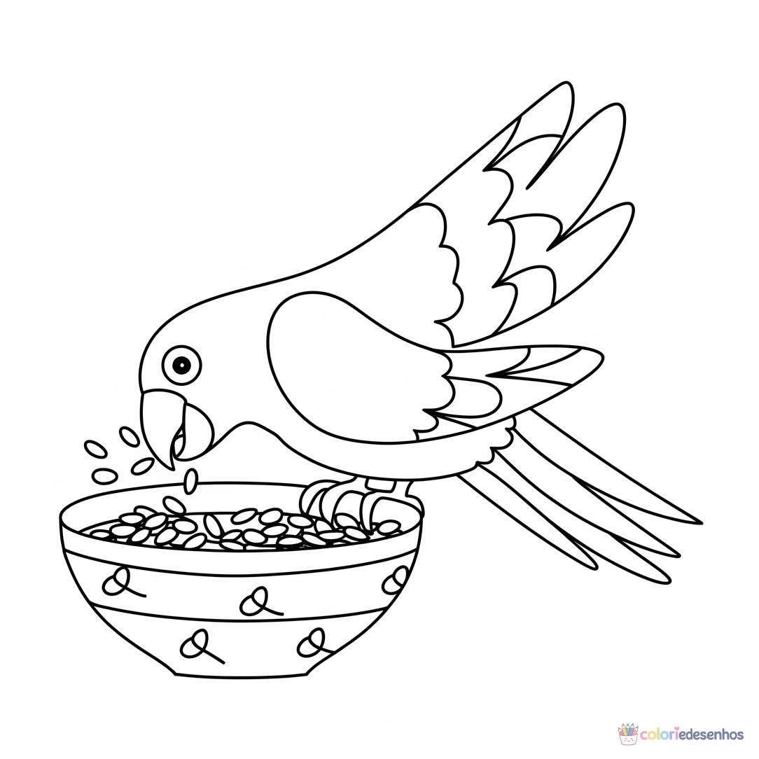 Papagaio para colorir