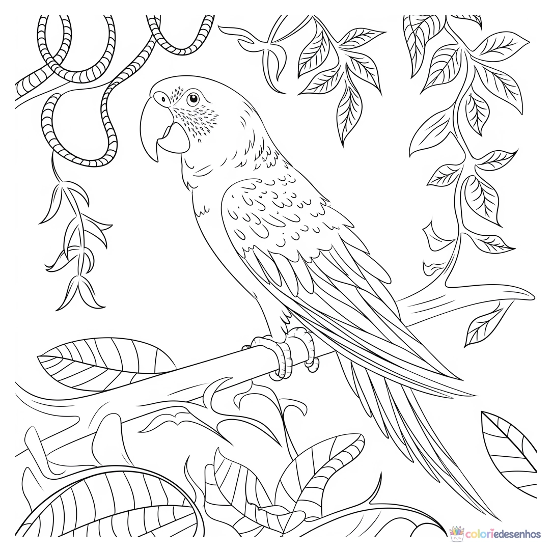 Papagaio para colorir