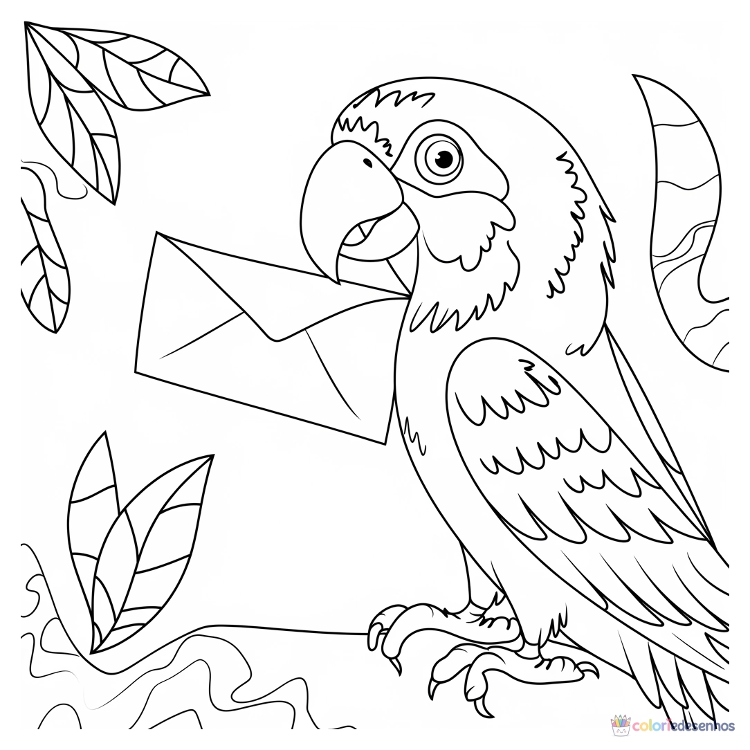 Papagaio para colorir